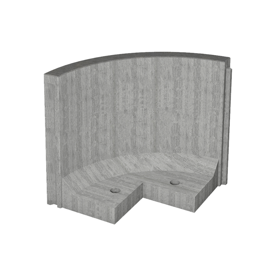 ParkLine Stützmauer 80 - 45x80/80x10 cm Grau 90 G. Rund Ecke