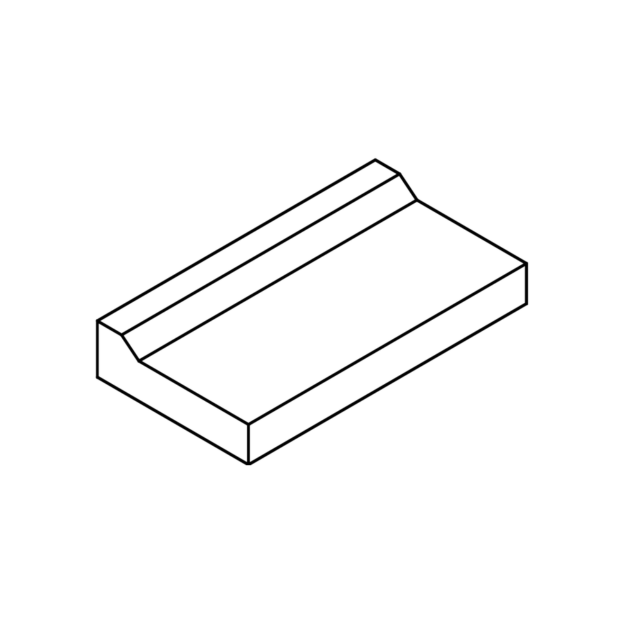 Kantrender 80x43x10/14 cm Grå