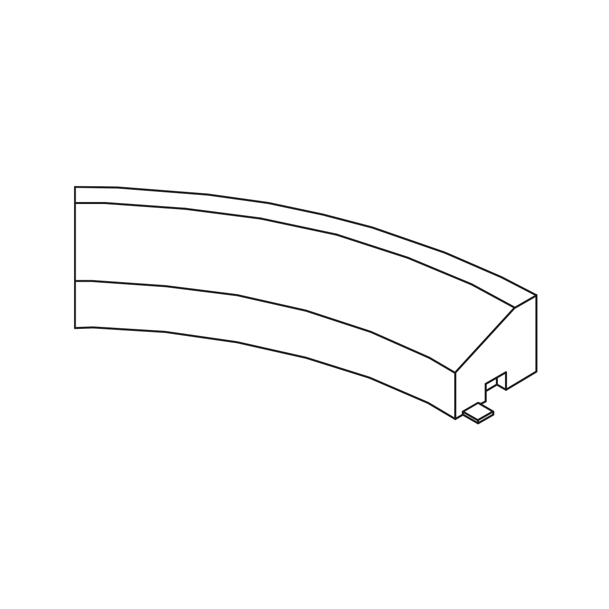 A-Sømkantsten 8/13x16x25 cm Hvid 135° udv. hjørner