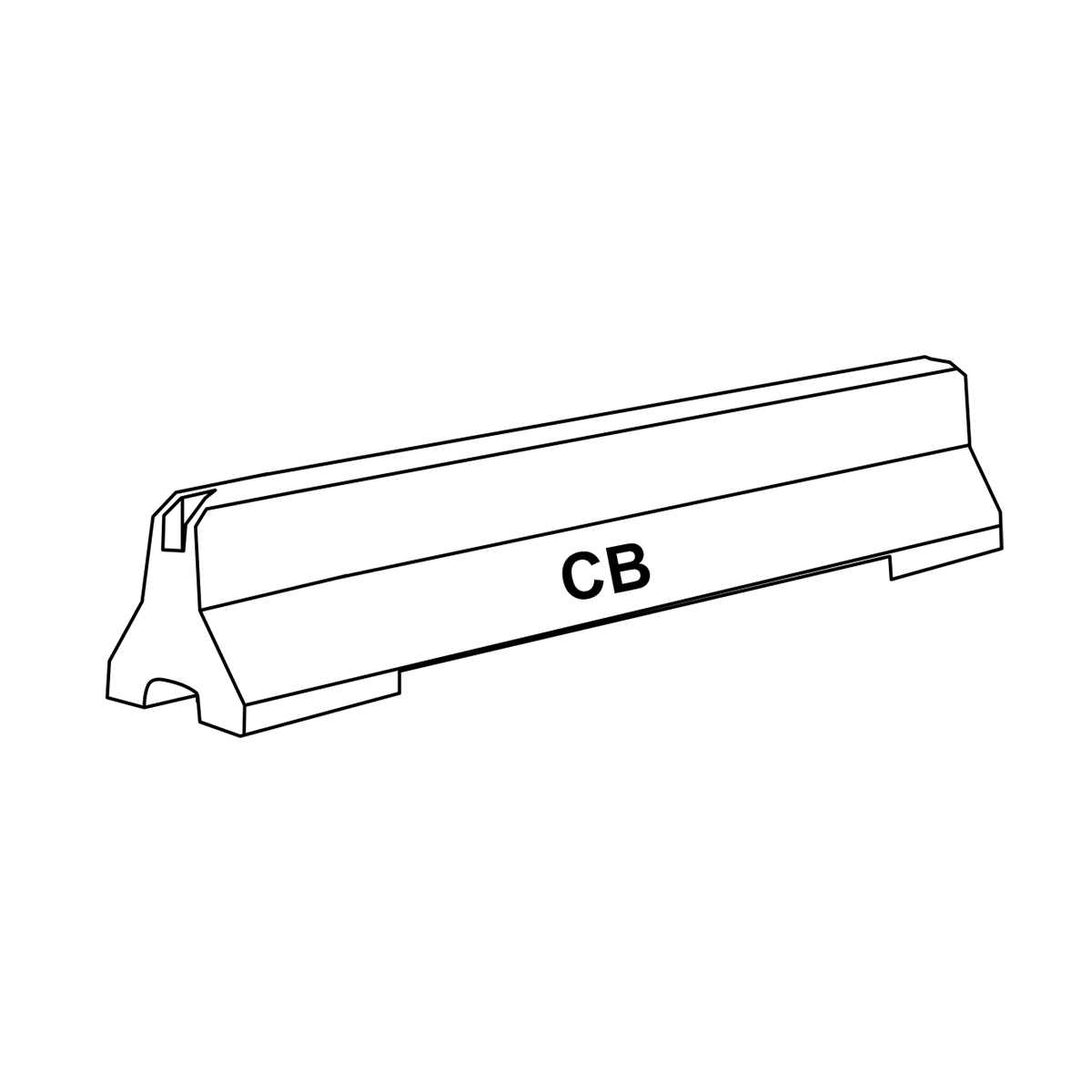 CITYBLOC® CB 240 x 50 cm Lige element "T1" m/logo
